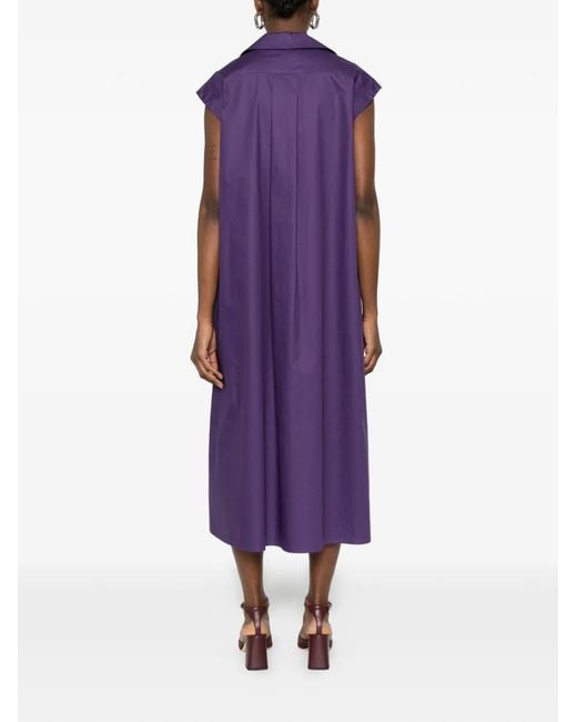 Psophia Purple Belted Shirt Dress