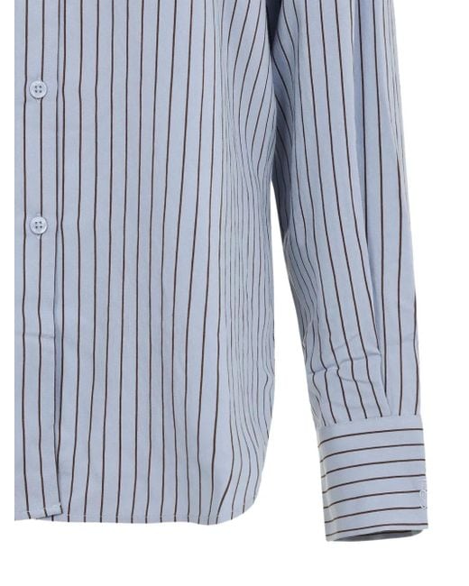 Frankie Shop Blue Striped Button-Down Shirt