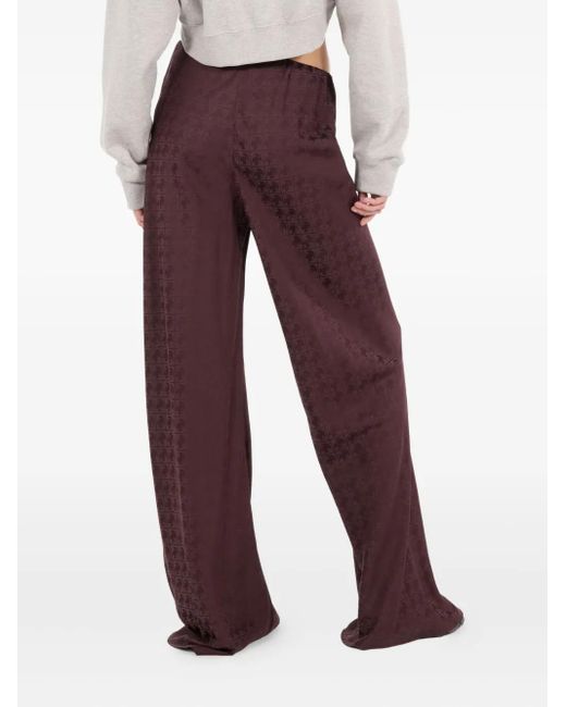 Roberto Cavalli Purple Monogram-Pattern Drawstring Trousers