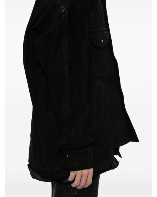 Maison Mihara Yasuhiro Maison MIHARA YASUHIRO - leather jacket - men - Goat Skin/Cotton/Rayon - 48 - BLACK (BLAC for men