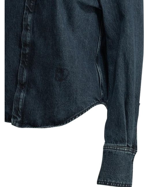 Sa Su Phi Blue Concealed-Fastening Denim Shirt