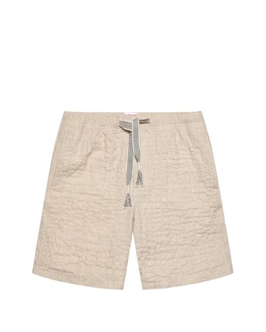 Orlebar Brown Natural Textured Drawstring Shorts for men