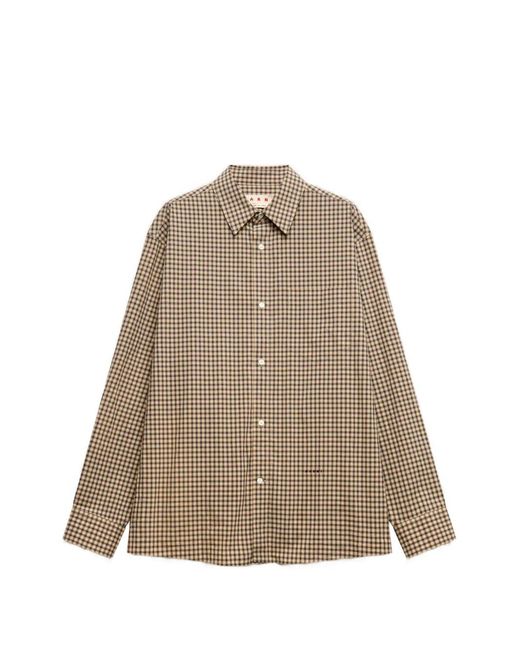 Marni Natural Micro-Checked Shirt for men