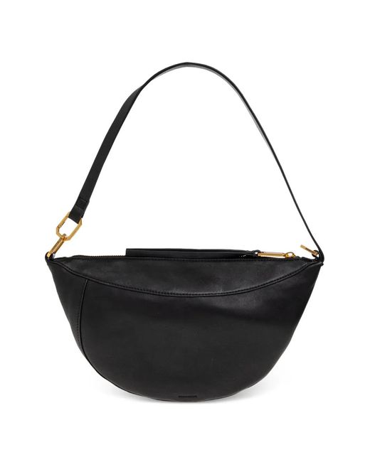 AllSaints Black Luna Leather Shoulder Bag