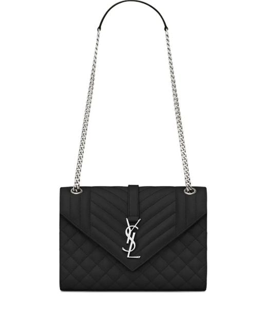 Saint Laurent Black Medium Envelope Shoulder Bag