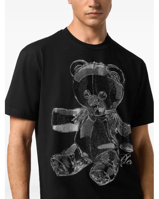 Philipp Plein Black Teddy Bear-Motif T-Shirt for men