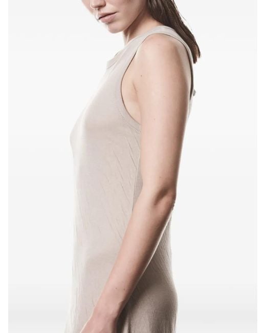 Thom Krom Natural Side-Slit Textured Midi Dress