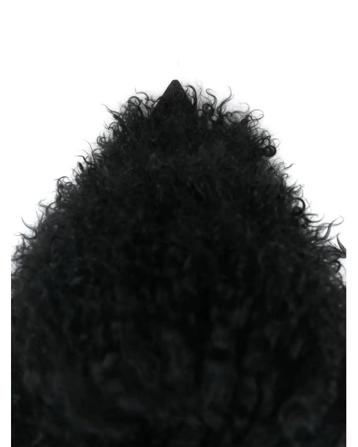 Paris Texas Black 105Mm Furry Stiletto Boots