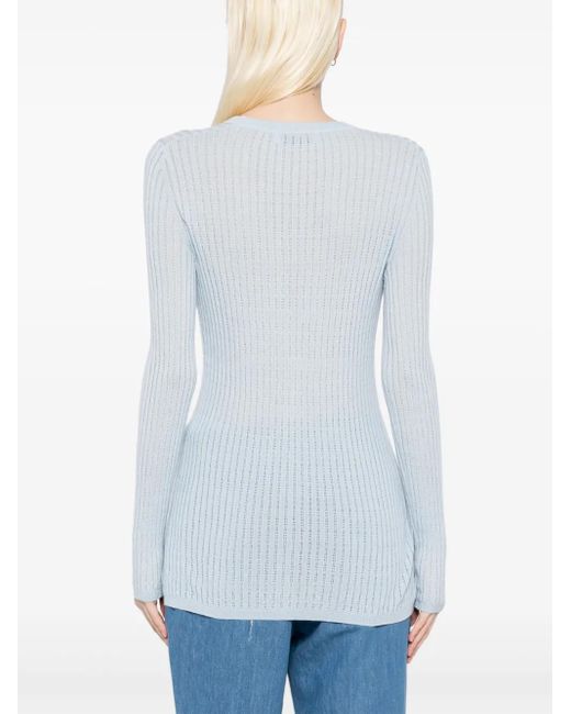 Gabriela Hearst Blue Emma Cardigan Aus Pointelle-Canvas