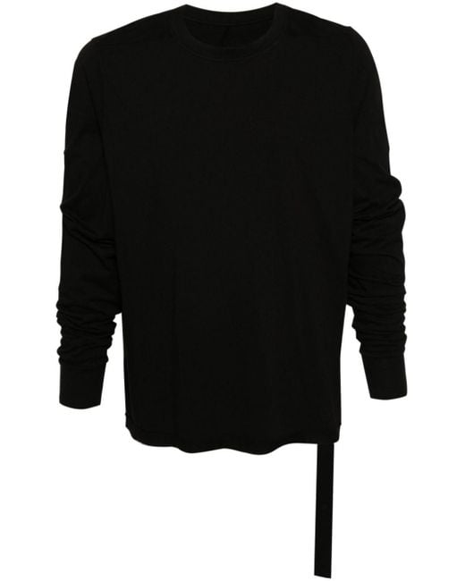 Rick Owens Black Crew-neck Organic-cotton Sweatshirt for men