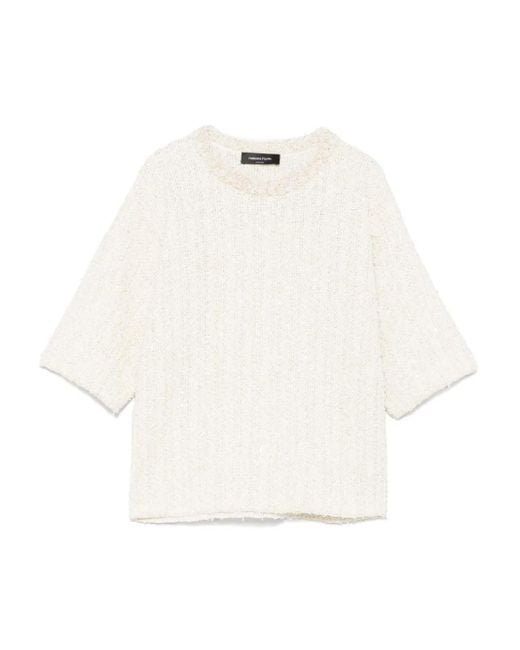 Fabiana Filippi Tweed T-Shirt in het White