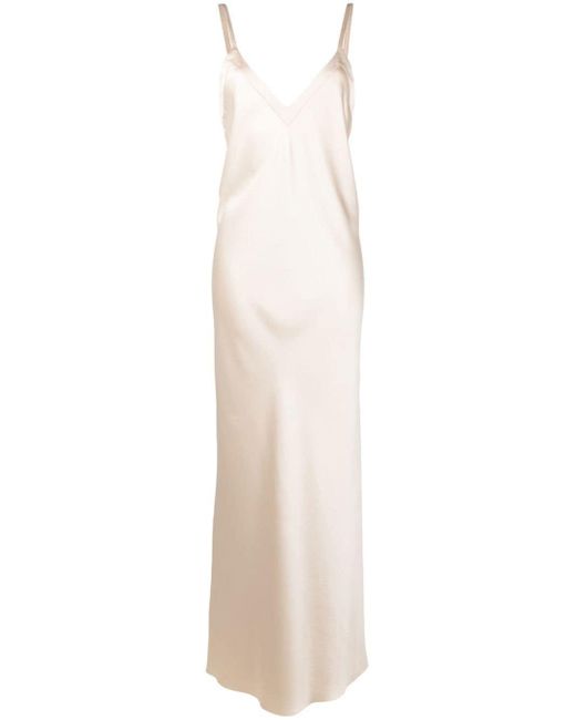 Blanca Vita White Low-back Satin Maxi Dress