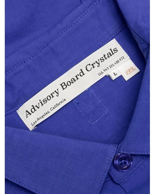 メンズ Advisory Board Crystals Abc123. エンブロイダリーシャツ Blue