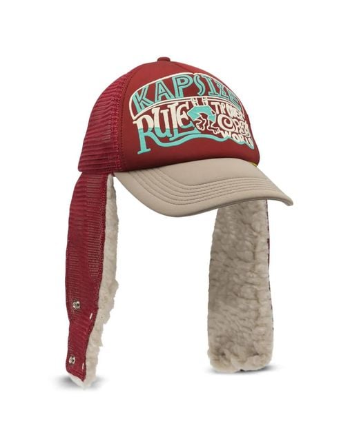 Kapital White Graphic Shearling Hat for men