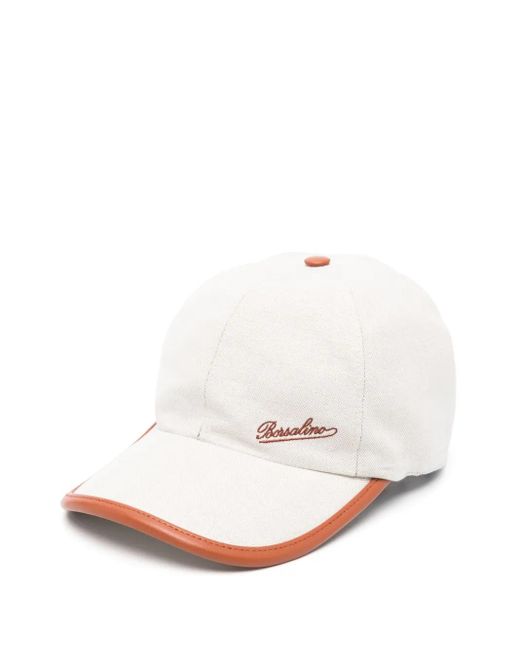 Borsalino White Baseballkappe Mit Logo-Stickerei
