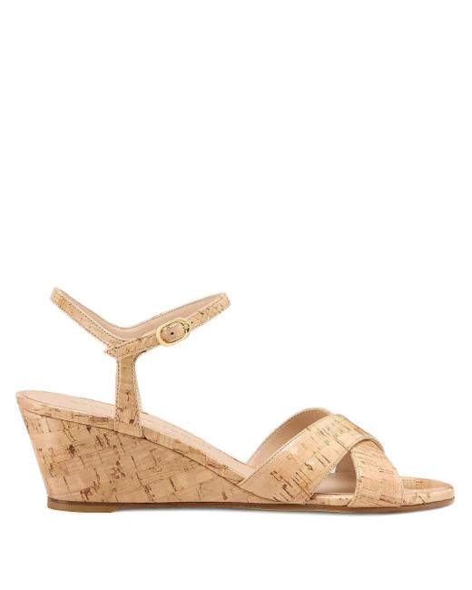 Sandalias con cuña de 50 mm Stuart Weitzman de color Natural
