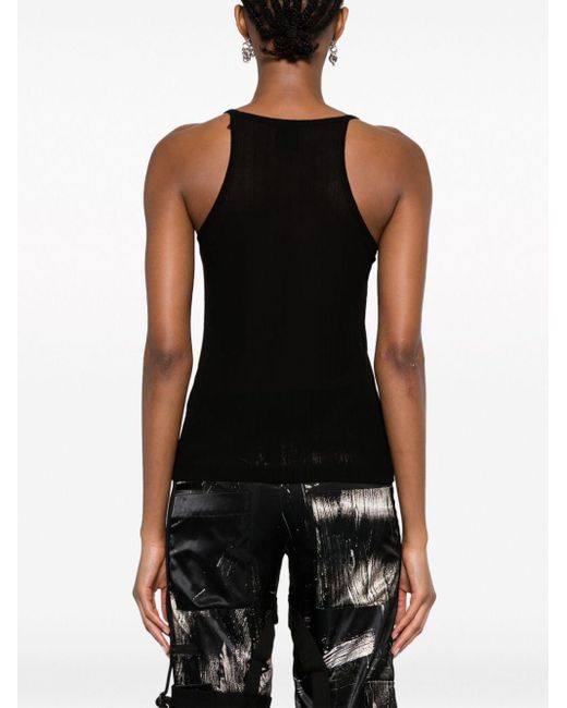 Givenchy Black 4g-plaque Ribbed Sleeveless Top