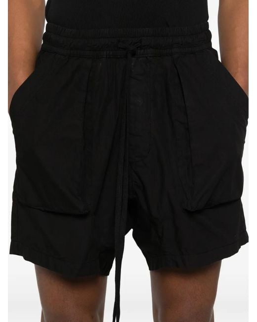 Thom Krom Black Drawstring Multiple-Pocket Shorts for men