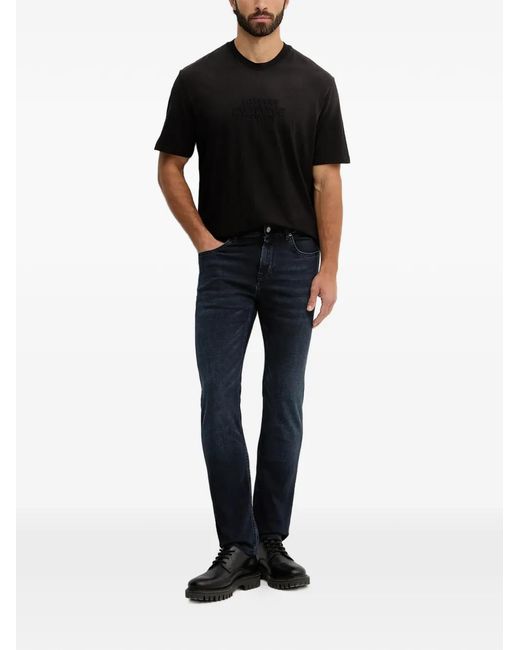 Karl Lagerfeld Blue Logo-Patch Jeans for men