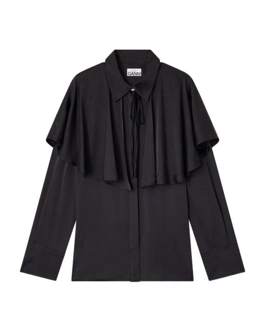 Camicia Con Mantella di Ganni in Black