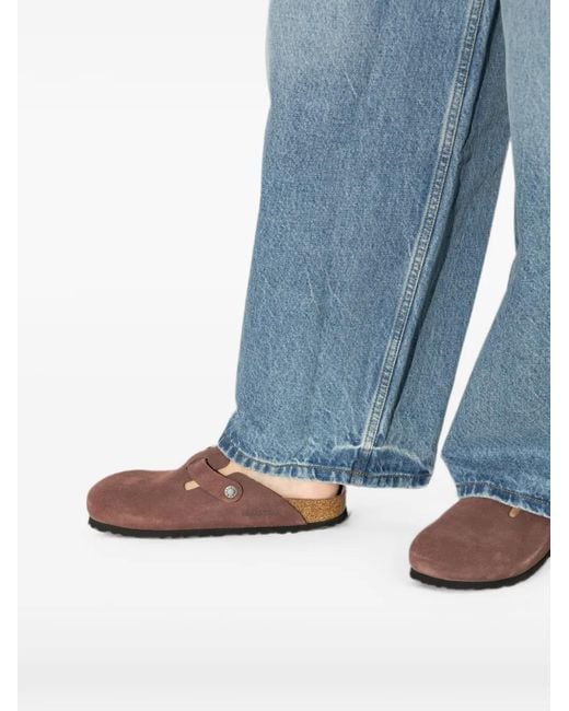 Birkenstock Brown Boston Suede Sandals