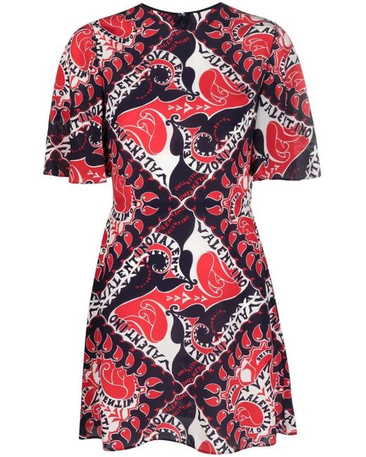 Valentino Garavani Red Archive Manifesto A-Line Dress