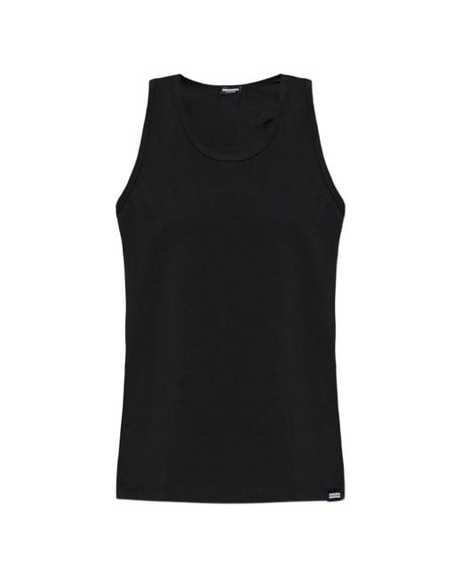 DSquared² Black Sleeveless Tops for men