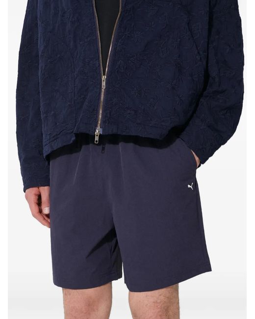 PUMA Blue Logo-Detail Track Shorts for men
