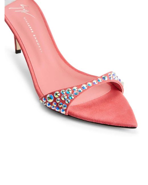 Giuseppe Zanotti Pink Intriigo Queen Rhinestone-embellished Sandals