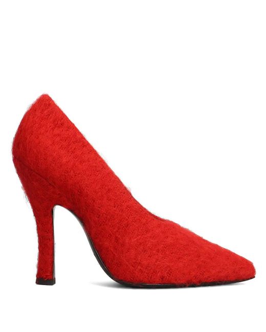 Magda Butrym Red 115Mm Loomed Pointed Pumps