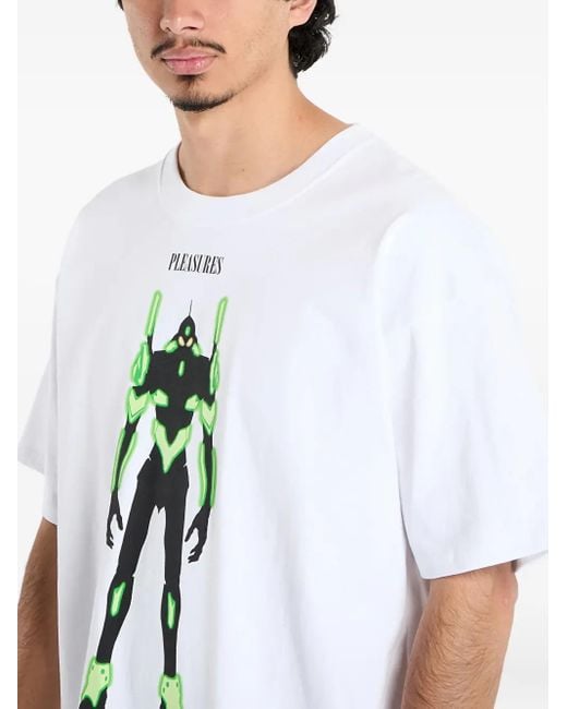 Pleasures White Eva 1 Graphic-Print T-Shirt for men