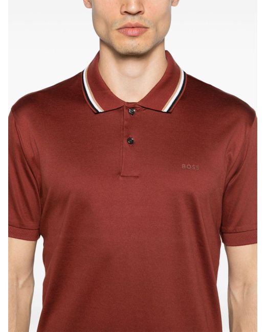 Boss Red Logo-print Cotton Polo Shirt for men