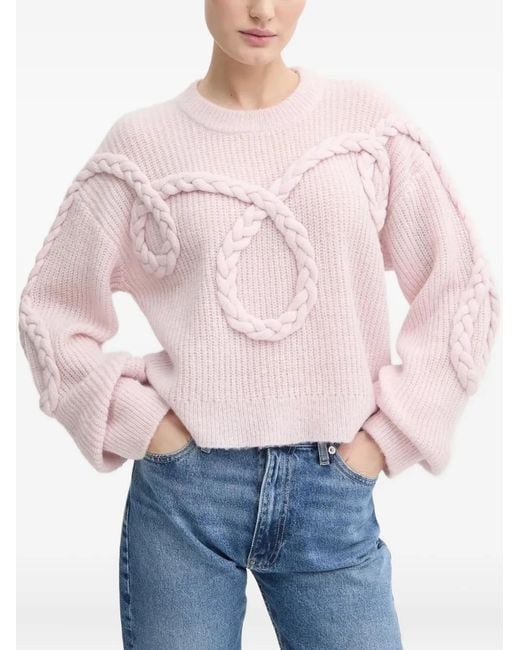 Munthe Blue Braided-Detail Sweater