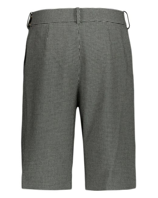 Alexandre Vauthier Gray Houndstooth Belted Shorts