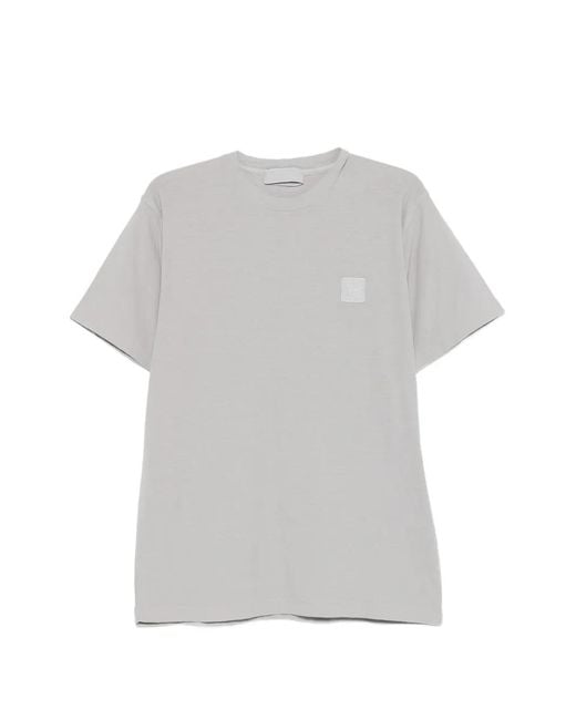 Stone Island Crew-neck logo-patch T-shirt in Gray für Herren