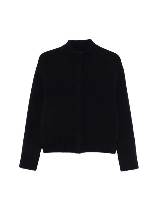 Bruno Manetti Black Mock-Neck Cardigan