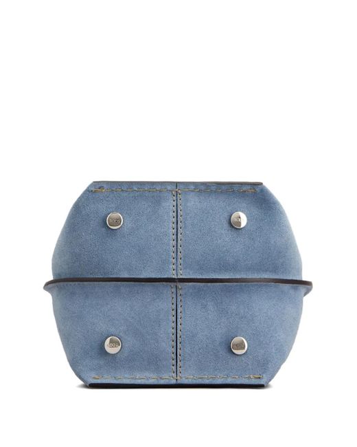 Tod's Blue Suede Bucket Bag