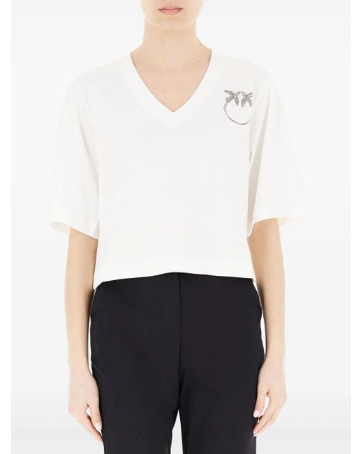 Pinko White Cotton T-Shirt