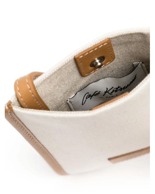 Café Kitsuné White Logo-Appliqué Canvas Shoulder Bag for men