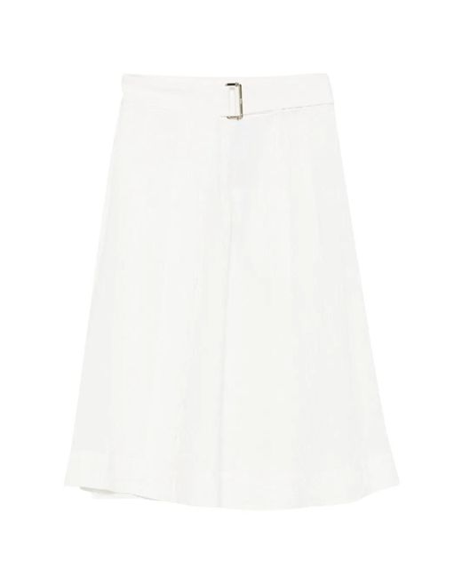 Herno White Cotton Elastane Skirt