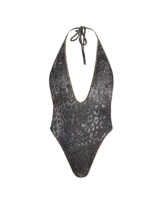 DIESEL Gray Audrey-Utlt Animal-Print Swimsuit
