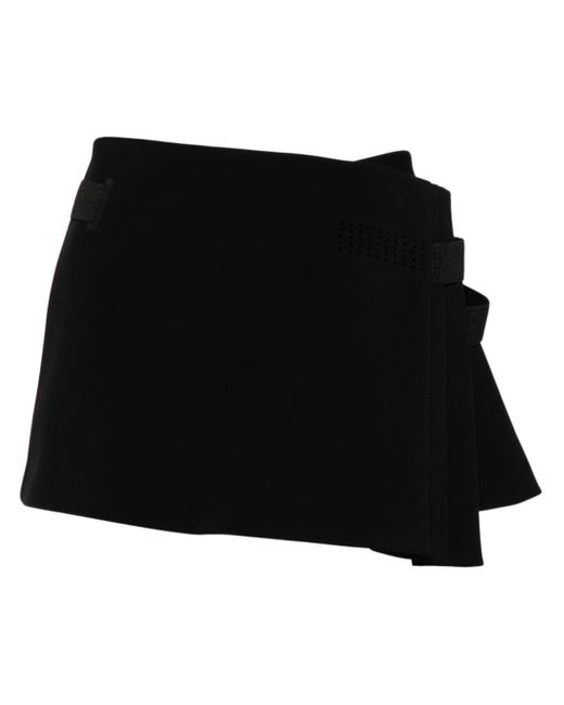 Hyein Seo Black Pleated Wrap Miniskirt