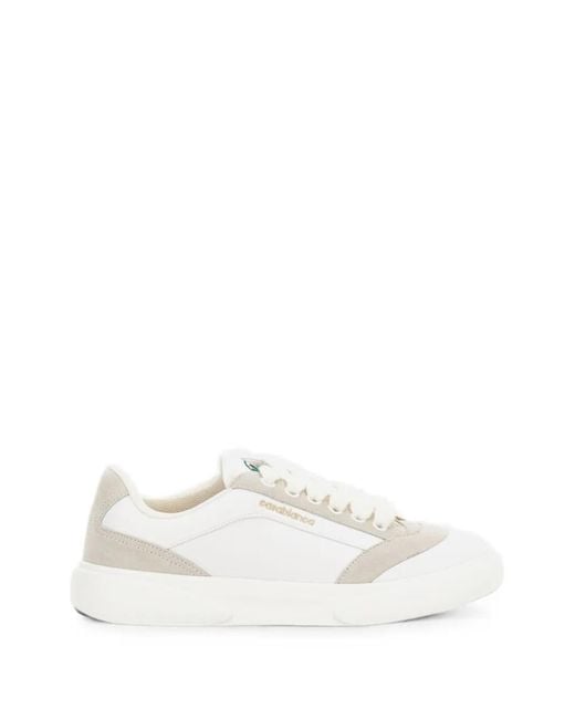 Casablanca White Multi-Texture Panelled Sneakers for men