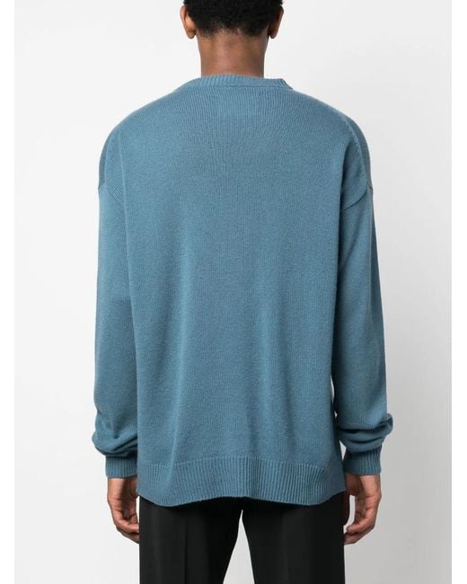 Jil Sander Blue Crew-Neck Cashmere Jumper for men