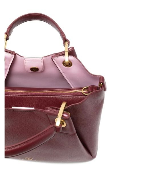 Braccialini Purple Shopper mit Logo-Applikation