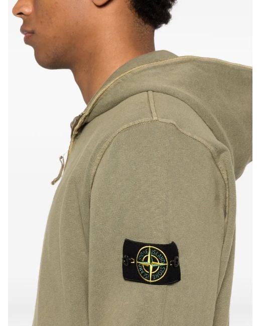 Stone Island Green Full Zip Sweatshirt for men