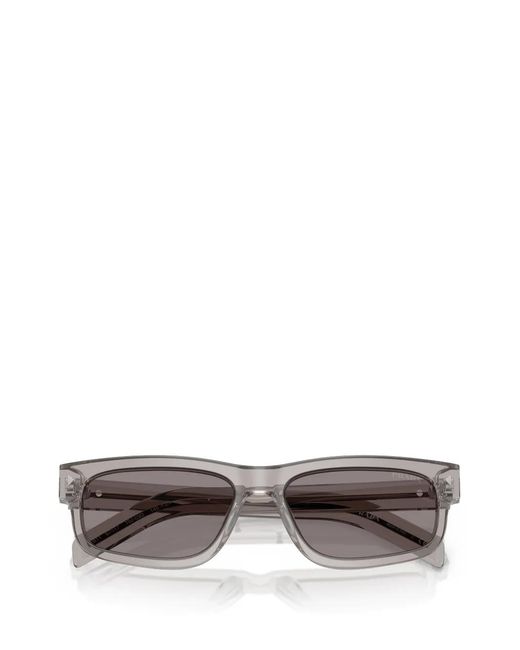 Prada Gray Rectangle-Frame Sunglasses for men