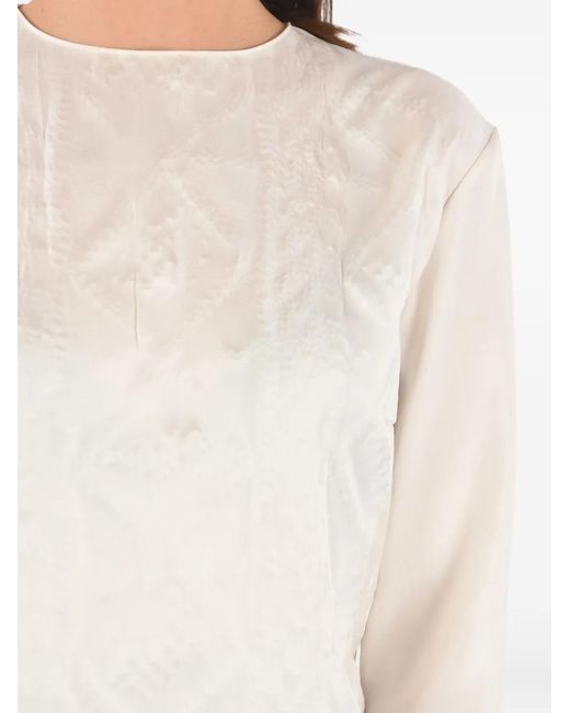 Maison Margiela White Embossed Long-Sleeve Top