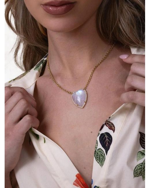 Irene Neuwirth Metallic 18K Love Moonstone Necklace