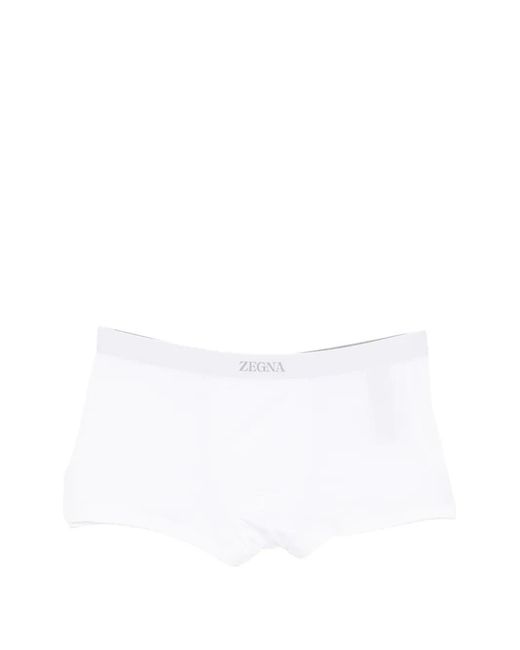 Zegna White Logo-Waistband Trunks for men